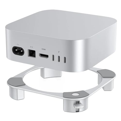 Image of ZORBES Aluminum Stand for Mac mini M4 & M4 Pro, Cooling Desktop Stand, Easy Power Button Access, Anti-Slip, Sturdy Design, Heat Dissipation, 14.5x13.4x2.6cm