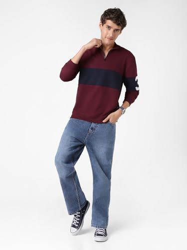 Image of Urbano Fashion Men's Cotton Color Block Sweatshirt