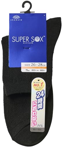 [�I�J���g] 24���Ԃɂ���Ȃ� SUPER SOX(�X�[�p�[�\�b�N�X) �Z�ߏ� 14cm �C�� ���L 496-800 1���g 24.0 cm~26.0 cm �u���b�N