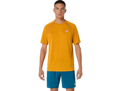 ASICS Men's Road Short Sleeve TOP Running Apparel, 2XL, YAMABUKI