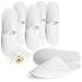 com-four® 6X Paires de Chaussons en Tissu éponge - Chaussons Confortables avec Semelles antidérapantes - Taille 38/39 (06 Paire Blanc - 38/39)