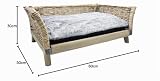 UNUS Hundebett aus Weide, eckiges Hundesofa L 80 x B 50 x H 30 cm
