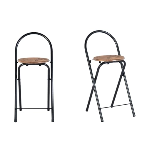 GOKHOMX Tabouret de Bar Pliant Lot de 2, Tabouret de Bar Pliable avec Dossier Chaise de Bar Tabouret Pliante Tabouret Pliant Portable pour Bar Cuisine Balcon Jardin,...