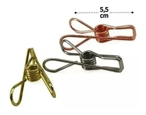 Kit 24 Prendedores Pregador De Roupa Em Metal Inoxidavel Duravel (Cores Diversas)