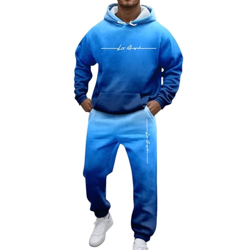 Sudadera con capucha para hombre, amplia, cómoda para diario, versátil, para todas las estaciones. Conjunto perfecto para cualquier ocasión, azul, XXL