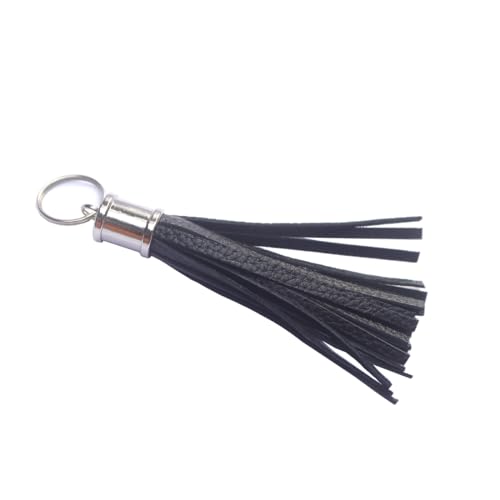 YAN TA HANDMADE Women's Leather Tassel Key Chain Earrings Women Handbag Wallet Accessories Bag Charm ear pendants (White hardware)