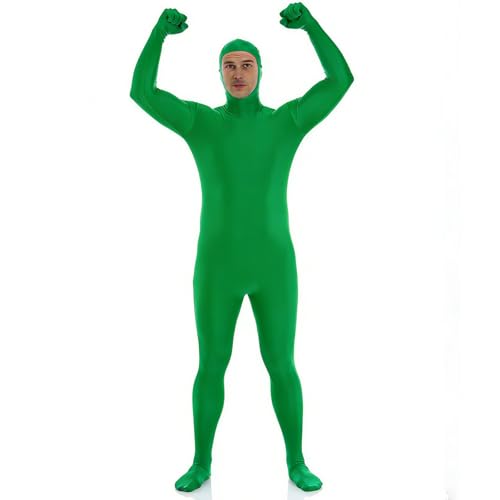 Fancysky Combinaison Intégrale pour Femmes et Hommes, Combinaison Unisexe Greenscreen, Déguisement Seconde Peau Halloween Carnaval Cosplay, visage découvert...