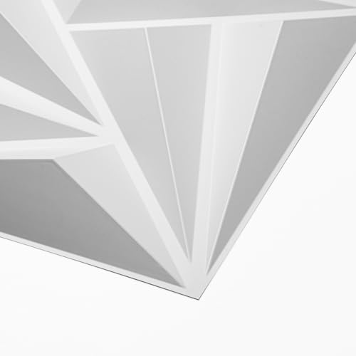 Art3d 20 Pack Decorative 3D Wall Panels, 19 Sq.feet PVC Interior Wall Décor, 11.8"x11.8", White