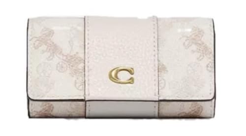 【コーチ】COACH 6リング キーケース レザー レディース ホースアンドキャリッジ プリント チョークトープ コーテッドキャンバス レザー スナップ式 コンパクト 薄型 軽量 CI210 B4RGL【アウトレット】【ブランド品】 [並行輸入品]