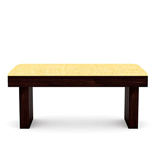 Image of Krishna Wood Decor Sheesham Wood Dining Table with Chairs | Dining Set Furniture | Balcony | Living Room (Sheesham Wood Dining Table with 4 Chairs | 1 Bench, Walnut Finish)