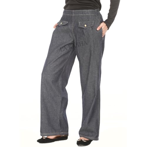 Pantalon droit classique en denim LA KASHA pour femme en coton durable