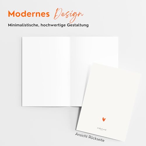 Stella & Soul Save The Date 10x Grußkarten aufklappbar DIN A6 mit weißem Umschlag | Einladung blanko zur Hochzeit, Geburtstag, Taufe, Feier, Kommunion