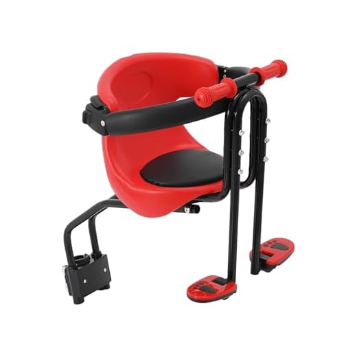 Malkoaswe Asiento infantil delantero para bicicleta, marco de acero con reposapiés y valla plegable, hasta 50 kg, asiento de bicicleta para niños, ajustable, ideal para niños de 8 meses a 4 años
