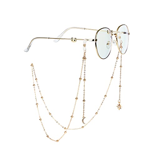 TINGWEN Brillenketten Gläser Sonnenbrille Lanyard Halter Brillenkette für Damen Sonnenbrillen Lesebrillen Brillen Cord Brillenkette Brillen für Sonnenbrillen Und skibrillen Zubehör (Moon) Cover