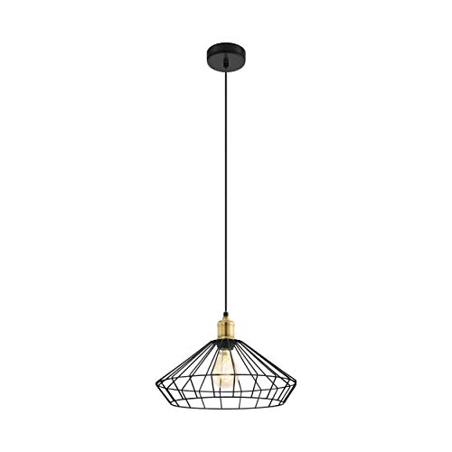 Preisvergleich Produktbild EGLO DENHAM Hängeleuchte, Stahl, 60 W, brüniert, schwarz