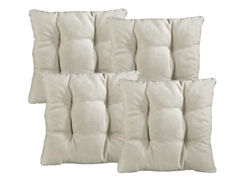 XDREAM Interior 4er Set Stuhlkissen beige | Bequemes Sitzkissen für Küchen, Esszimmer und Gartenstühle | Öko-Tex Zertifiziert | produziert nach deutschem Qualitätsstandard | 38 x 38 x 6 cm