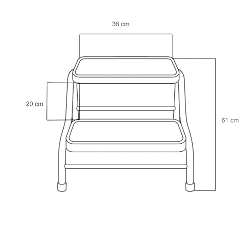 Preiswert & Gut Doppeltrittstufe Wohnwagen aus Stahl – rutschfeste Trittstufe mit 2 Höhen (20/38 cm) Ideal für Camping, Wohnmobil & Caravan 2 Stufen bis maximal 150 kg Traglast