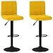 vidaXL Stołki barowe, 2 szt, musztardowe, tapicerowane aksamitem