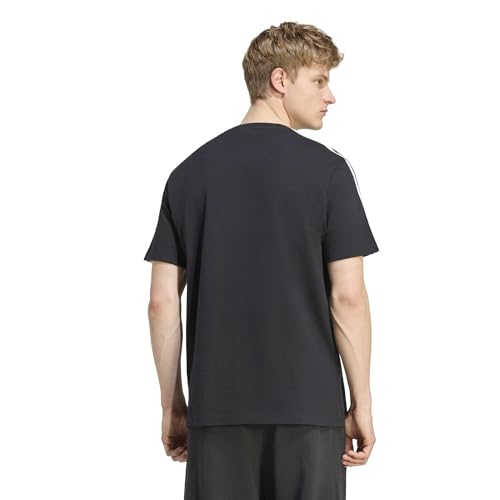 adidas Homme Essentials 3-Stripes Single Jersey Left Chest Nded Shirt, Black/White, M