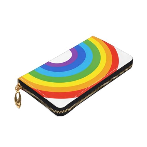 Rainbow Print Print Men'S And Women'S Leather Wallet,Mobile Phone Bag,Soft Leather Printed Zipper Coin Purse,Multi Card Slot Wallet3