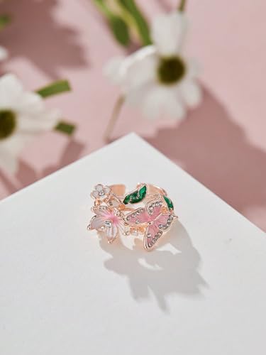 Elegant Zirconia Flower Ring Jewelry Open Ring For Women Wedding Party Valentine's Day Gift Mother's Day Gift3