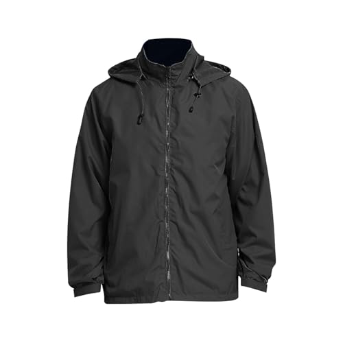 Veste imperméable homme à capuche et fermeture éclair étanche