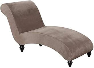 FantasDecor Chaise Lounge Slipcover Velvet Cover Luxury for Living Room Indoor Stretch Ultra Soft Machine Washable, Taupe