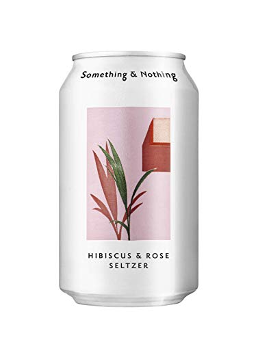 Something & Nothing Flavoured Sparkling Water - Lightly Carbonated, Full Flavoured with Added Grape & Lemon Juice | Vegan & Low Calorie Sparkling Water | 330ml Cans, Pack of 12 (Hibiscus & Rose)