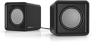 SPEEDLINK SL-810004-BK Twoxo Stereo Compact Cube designed USB Powered 5W Speakers 3.5mm jack for use with PC, tablet or smartphone Multimedia sound for music, games and video - Black