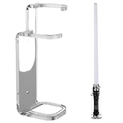 Bemonew Lightsaber Stand, Clear Acrylic Lightsaber Wall Mount, Vertical Sword Display Rack, Suitable for Swords, Light Saber
