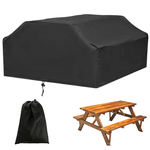 Couvre-table de pique-nique rectangle étanche noir 59x32x73 - 8