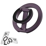 Soporte magnético para teléfono Magsafe, anillo de dedo ajustable, soporte magnético extraíble manos libres, compatible con iPhone 17 16 Pro Max Mag, funda universal (morado)