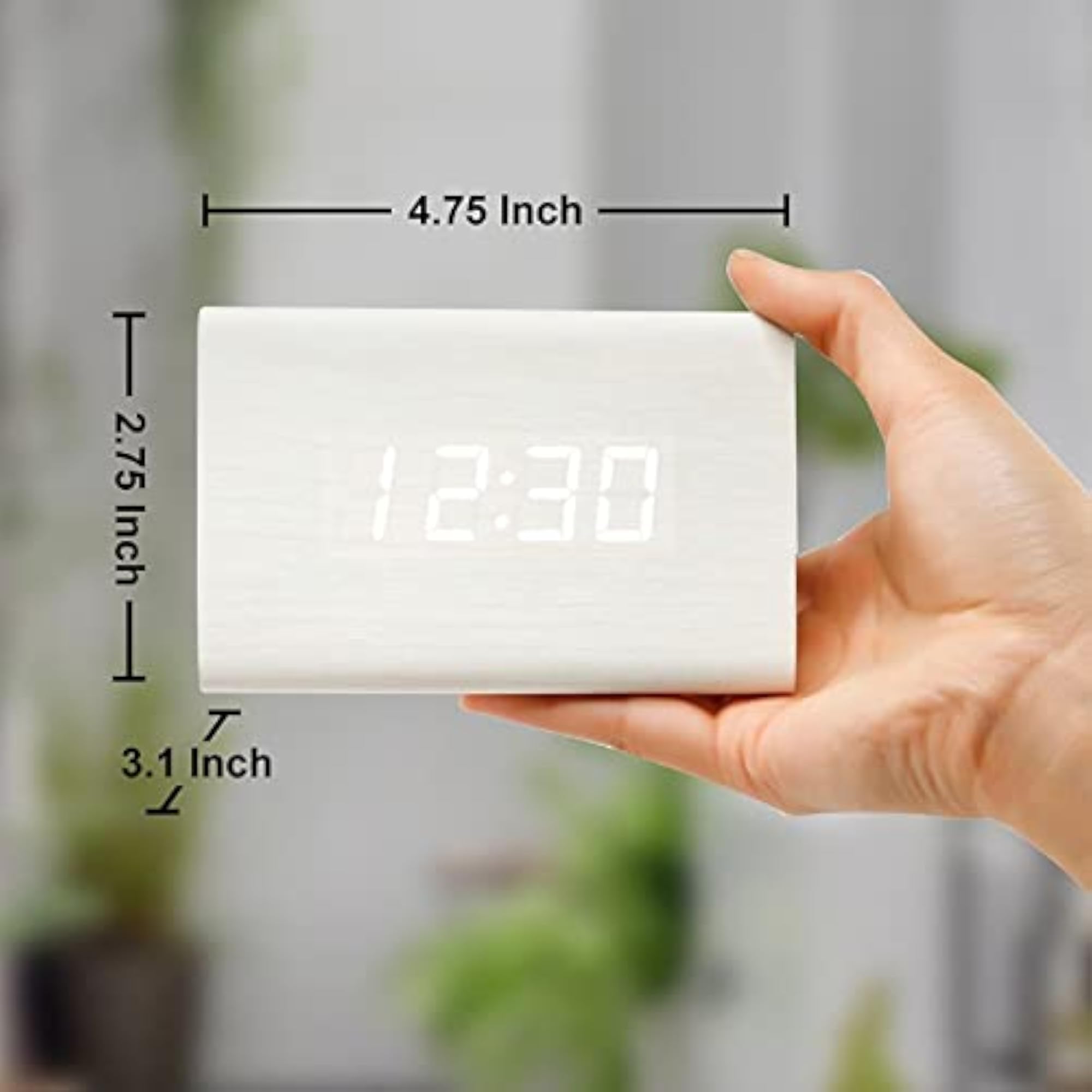 TM Modern Triangle Wood LED Digital Desk Clock