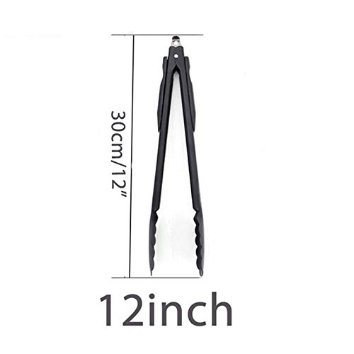 Pinza per Barbecue in Acciaio Inossidabile Medio BBQ Tong Fried Steak Pie Pizza Pane Morsetto per Carne Strumento di Cottura per la Cucina di casa (Rosso