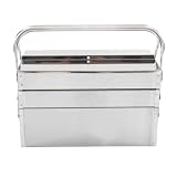 Cantilever Tool Box metallo pieghevole portatile manutenzione auto organizzatore di stoccaggio in acciaio inox 3 strati 5 vassoi (420)