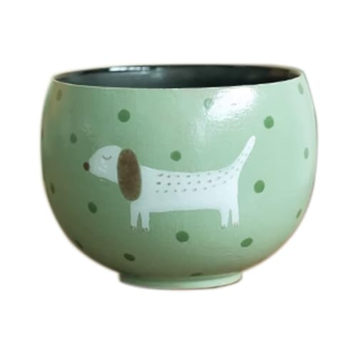 Ceramic Coffee Cups, Egg cup, Chinese Traditional Handmade Porcelain, High-temperature Underglaze, Tea Cups, Gift for Friends, Girlfriend, Colleagues, Supervisor, Family.(dachshund)