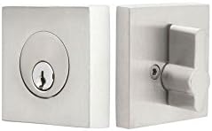 Emtek Stainless Steel Square Deadbolt available in Single and Double Cylinder (Single Cylinder)