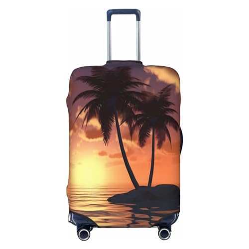 YouQu Sunset Coconut Palm Tree Beach Travel Luggage Suitcase COVER, Washable Suitcase COVERS Elastic, L - Fits 25-28 inch luggage (No Suitcase)