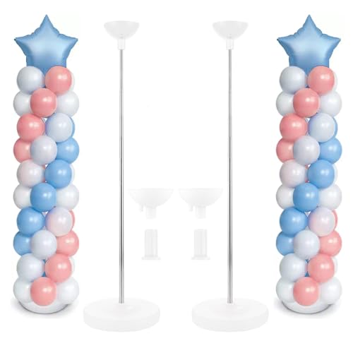 JMIATRY Lot de 2 Support Ballon pour Anniversaire, Mariage, Baby Shower et Graduation - Kit de Décoration de Fête