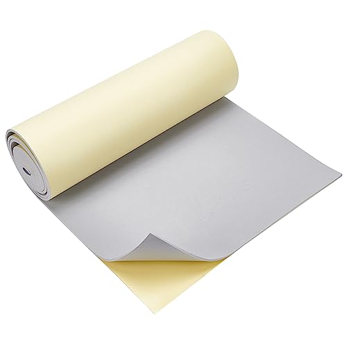 BENECREAT 2m Hellgraue Selbstklebende Eva-Schaumstoffrolle, 3mm Dicke Klebriger Bastelschaum Schaumstoffrolle Mit Selbstklebender Rückseite Zum Schutz von Möbeln, Lückenfüller