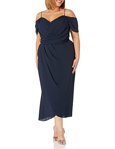 City Chic Plus Size Maxi ENTWINE FF in Navy, Size 16
