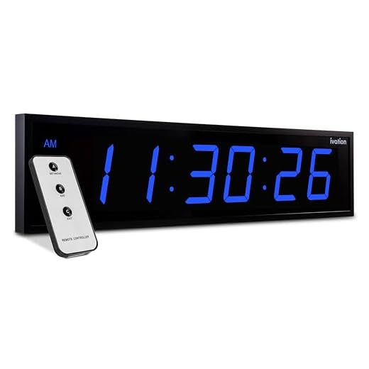 DBTech Huge Large Big Oversized Digital LED Clock, Blue - 36"