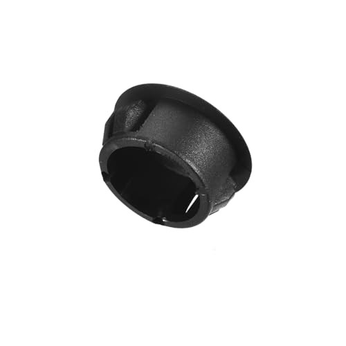 Image of uxcell 31 /32 inch Plastic Hole Plugs, 26Pcs Flush Type Panel Round Snap in Fastener Knockout Locking Plugs for Furniture Insert End Caps Panels, Black