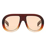 mincl Popular Fashion Pilot Sunglasses Women Retro Chunky Designer Men Punk Gradient Shades UV400 Oversized Sun Glasses (brown)