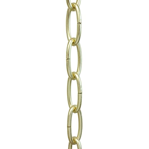 Image of RCH Hardware CH-ST63-U57-PB Steel Chandelier Chain 3 Gauge, Polished Brass (1 Foot)