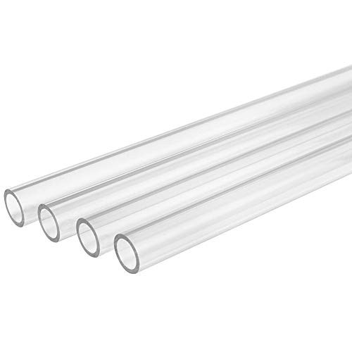AFexm Tubo de plexiglás acrílico Diámetro 65 mm, 50 cm de Longitud Tubo Hueco de acrílico Transparente para Herramientas caseras de Bricolaje,4 pcs,Wall Thickness 2mm Cover