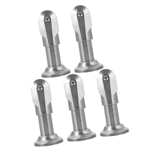 ELAYARD Soporte en U para Mampara de Baño de Acero Inoxidable 5 Piezas, Pie de Soporte de Partición para Urinarios, Herrajes Resistentes Corrosión para Baños Públicos Industriales