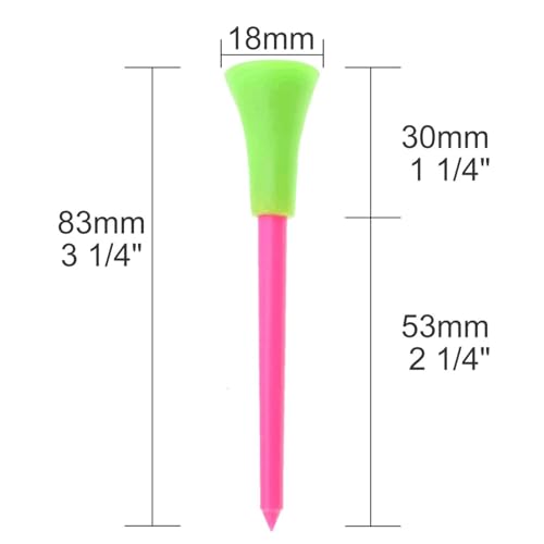 Miniatura 6 de Crestgolf Durable Golf Cojín De Goma Long Top Tees Multi Color Plastic Golf Tees Professional Random Color Golf Practicing For Golfista, Paquete De 50 Piezas, 2 3 4 Pulgadas 70 Mm