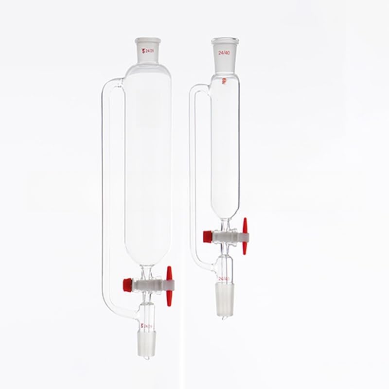 Embudo de vidrio de laboratorio de presión constante de 10 ml a 1000 ml con tapón de PTFE - Embudo de separación cilíndrico de goteo for uso en laboratorio(500ml 24x24)
