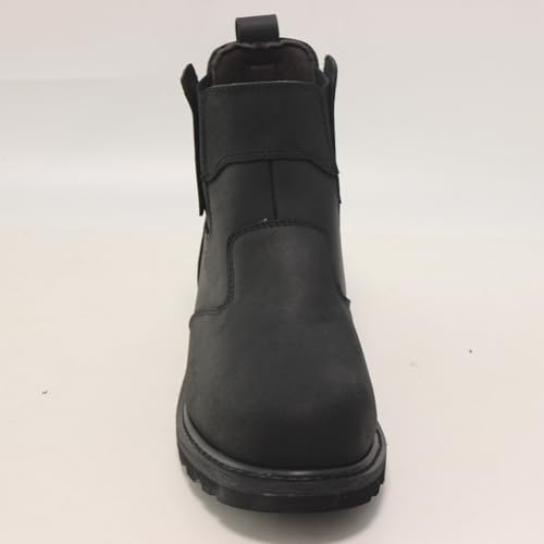 Image of Steel Toe Safety Ankle Work Boots for Mens Made of Leather Comfortable Non-slip Waterproof Industrial Construction Safety Workboots